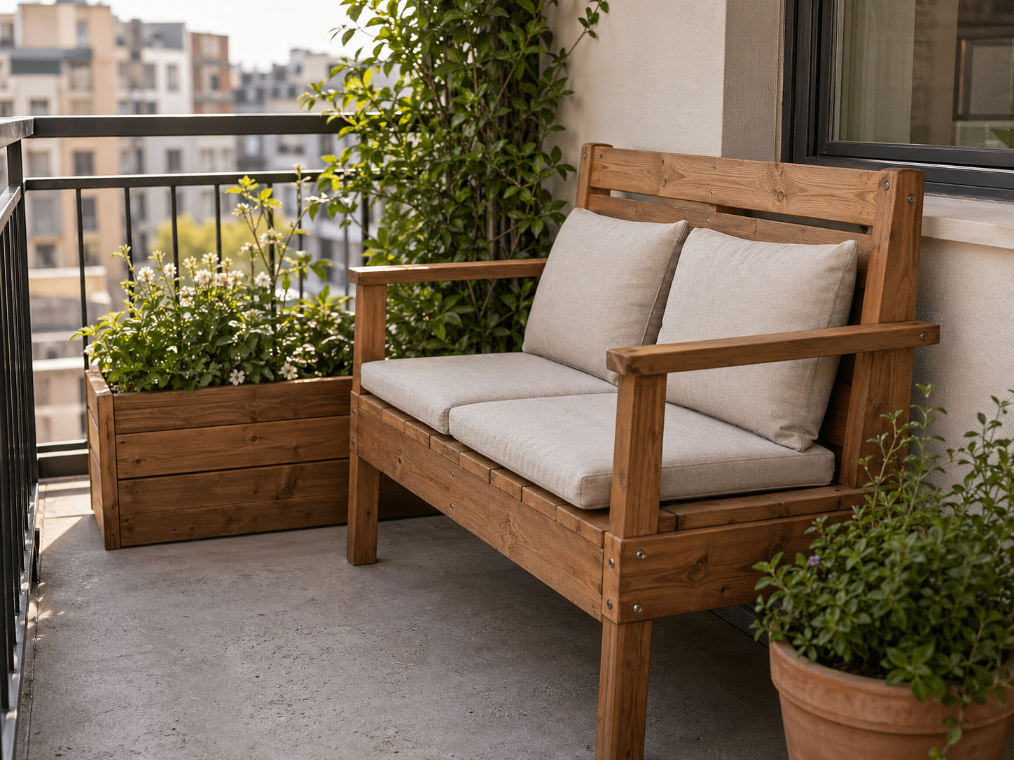 Balcony bench finished project sample